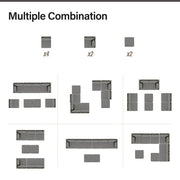 LAUSAINT HOME 8 Pieces Patio Conversation Set, Outdoor Sectional Wicker Sofa PE Rattan Furniture Set with Thick Cushions, Gray