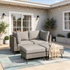 Lausaint Home 4-Piece Rattan Outdoor Sectionals with Sofa, Gray