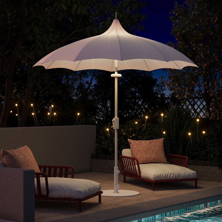LAUSAINT HOME 9FT Patio Umbrella with LED Light, 360° Rotation Design, Gradient Blue