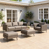Lausaint Home 6-Piece Rattan Outdoor Sectionals with Sofa and Chairs, Gray
