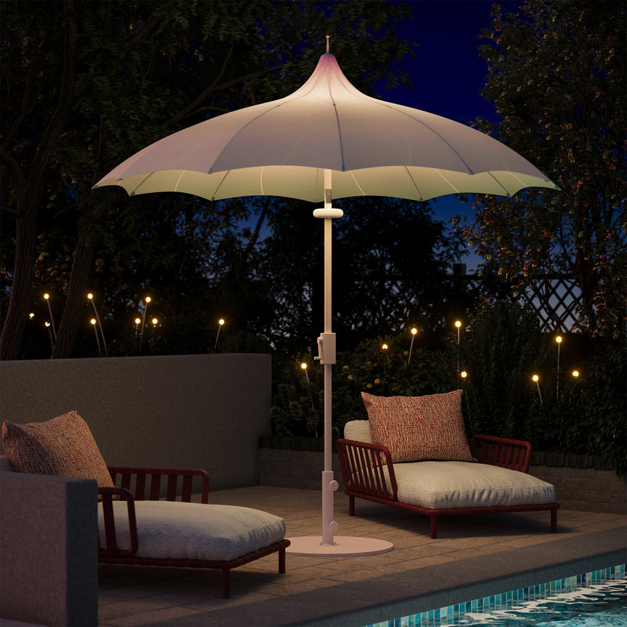 LAUSAINT HOME 9FT Patio Umbrella with LED Light, 360° Rotation Design, Gradient Green