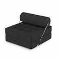LAUSAINT HOME Folding Sofa Bed, 4-in-1 Convertible Sleeper Chair with Backrest Support and Soft Corduroy Fabric, Black
