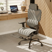 LAUSAINT HOME Ergonomic Office Chair with Adjustable Lumbar Support, Headrest and Armrests, High Back Desk Chair with Retractable Footrest, Black
