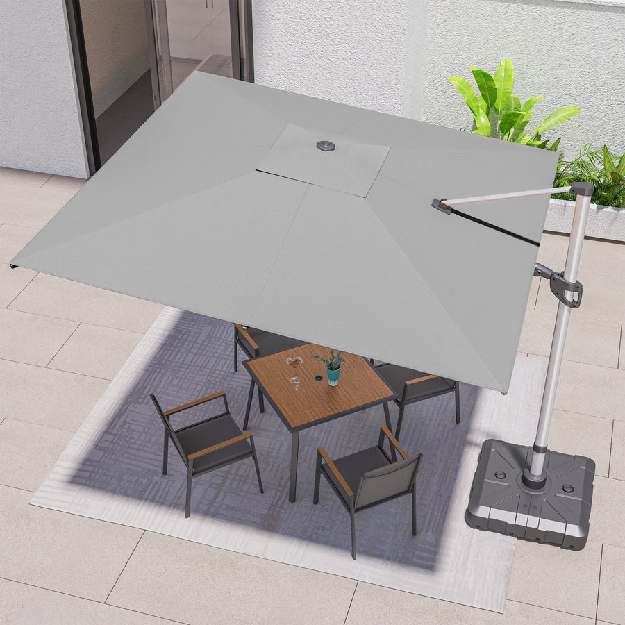 LAUSAINT HOME 10FT Patio Umbrella, Outdoor Large Cantilever Umbrella with 360° Rotation, Gray