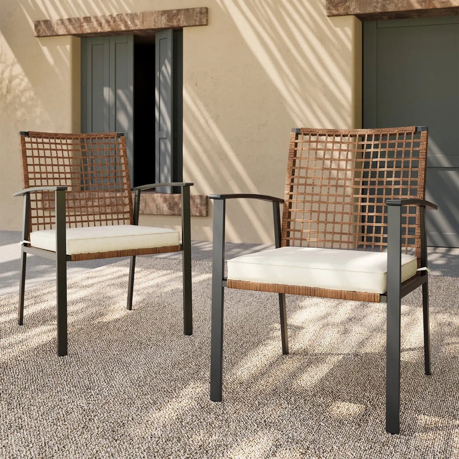 LAUSAINT HOME 2 - Piece Outdoor Fixed Dining Chair With Cushions