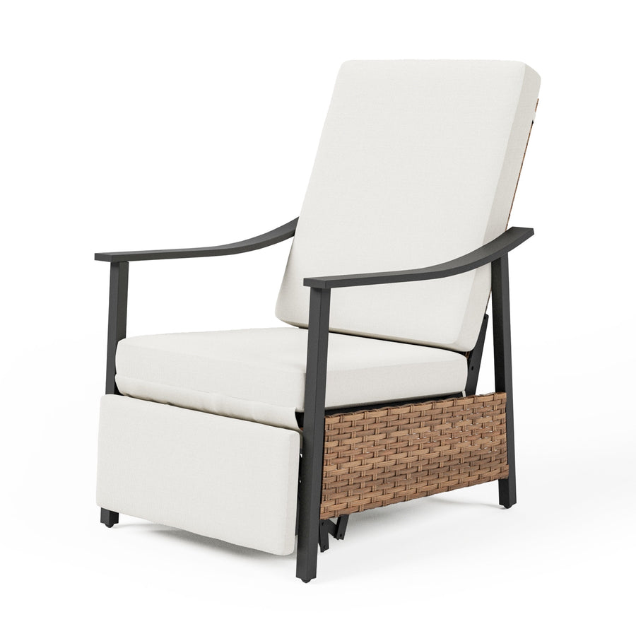 LAUSAINT HOME Outdoor Recliner Chair, Wicker Patio Lounge Chair with Adjustable Backrest & Footrest, Olefin Cushion