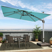 LAUSAINT HOME 10FT Patio Umbrella, Outdoor Large Cantilever Umbrella with 360° Rotation, Turquoise Blue