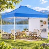 LAUSAINT HOME 10' x 10' Pop Up Canopy Tent with Sidewall, One-Push Instant Outdoor Canopy with Organizer Pockets, Wheeled Carry Bag, UPF 50+ Shade Tent for Camping, Beach, Blue