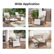 LAUSAINT HOME Outdoor Recliner Chair, Wicker Patio Lounge Chair with Adjustable Backrest & Footrest, Olefin Cushion