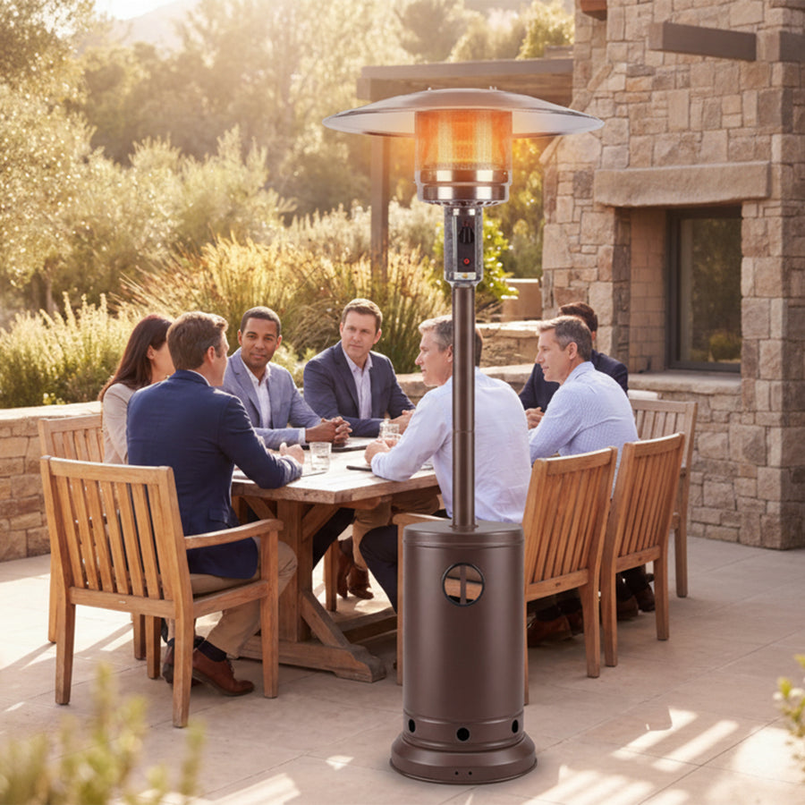 Lausaint Home Freestanding 55000 BTU Galvanized Brown Propane Patio Heater