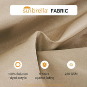 LAUSAINT HOME 12FT Sunbrella Patio Umbrella with Base, Large Hanging offset Cantilever Umbrella with 360°, Champagne