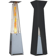 LAUSAINT HOME 45,000 BTU Pyramid Patio Heater with Cover & Wheels, Outdoor Propane Flame Heater