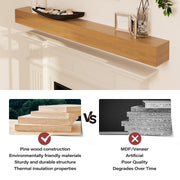 LAUSAINT HOME 60″ Solid Pine Floating Fireplace Mantel Shelf with Hidden Steel Brackets