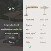 LAUSAINT HOME 10FT Patio Umbrella, Outdoor Large Cantilever Umbrella with 360° Rotation, Champagne