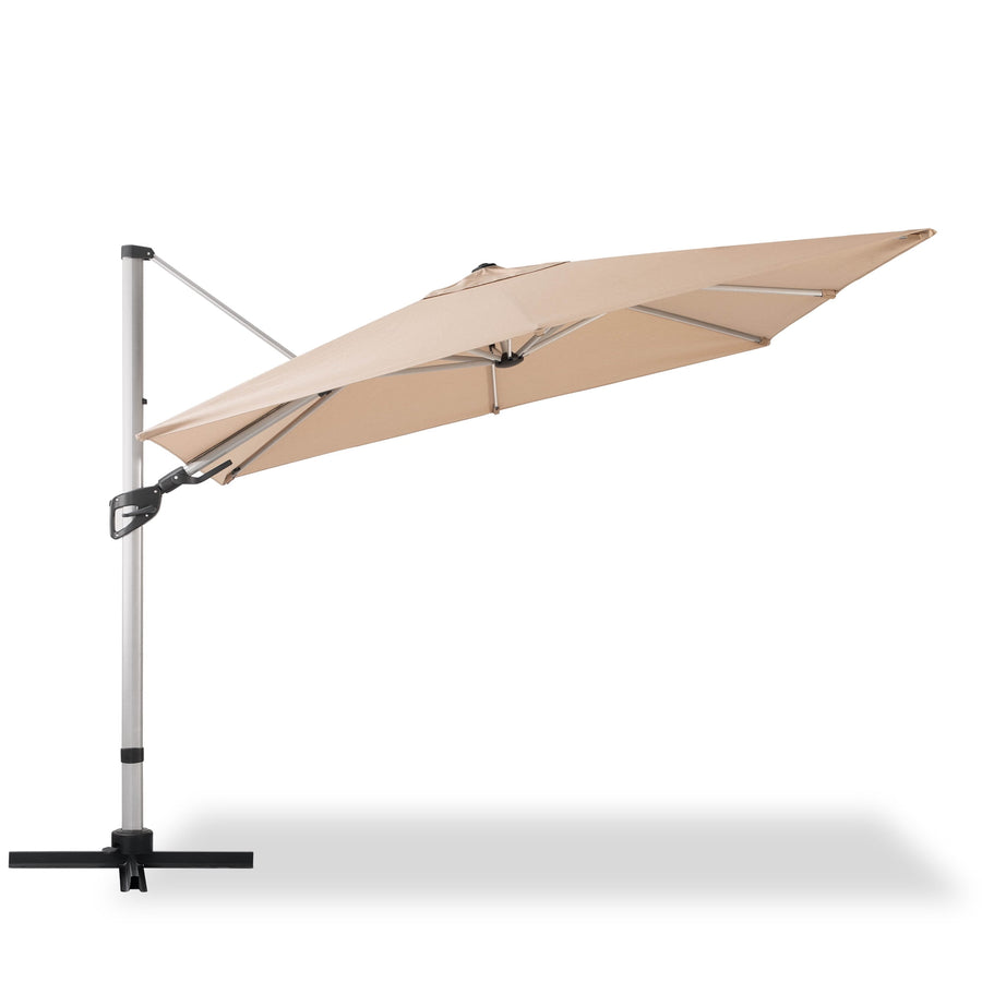 LAUSAINT HOME 10FT Patio Umbrella, Outdoor Large Cantilever Umbrella with 360° Rotation, Champagne