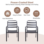 LAUSAINT HOME 5-Piece Patio Dining Set, Outdoor Metal Furniture with A-Frame Table and 4 Hooks for Garden, Backyard & Patio