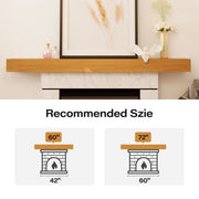 LAUSAINT HOME 72″ Solid Pine Floating Fireplace Mantel Shelf with Hidden Steel Brackets