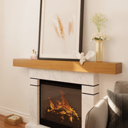 LAUSAINT HOME 72″ Solid Pine Floating Fireplace Mantel Shelf with Hidden Steel Brackets