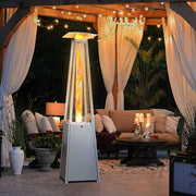 LAUSAINT HOME 45,000 BTU Pyramid Patio Heater with Cover & Wheels, Outdoor Propane Flame Heater
