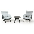 LAUSAINT HOME 3 Pieces Patio Outdoor Conversation Set, Patio Bistro Set with 2 Spring Chairs & 1 Ice Bucket Table, Gray Cushions