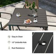 LAUSAINT HOME 5 Pieces Patio Dining Set, 4 PE Wicker Chairs with Seat Cushions and 1 Square 28.7'' H Table