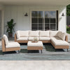 LAUSAINT HOME 8 Pieces Outdoor Furniture Set, Patio Rattan Wicker Sectionals with 6 Chairs and 2 Ottomans, Beige Cushions