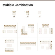 LAUSAINT HOME 8 Pieces Patio Conversation Set, Outdoor Sectional Wicker Sofa PE Rattan Furniture Set with Thick Cushions, Beige