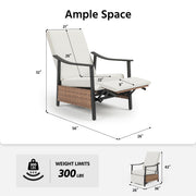LAUSAINT HOME Outdoor Recliner Chair, Wicker Patio Lounge Chair with Adjustable Backrest & Footrest, Olefin Cushion