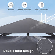 LAUSAINT HOME 8'x 5' Outdoor Grill Gazebo, Steel Frame 8x8 Compatible Soft Canopy with Vented Top & 2 Side Shelves for Backyard Barbecue, Picnic, Patio, Dark Gray