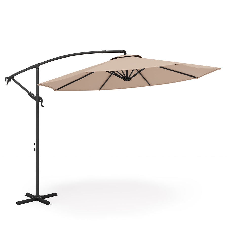 LAUSAINT HOME 10 Ft Cantilever Patio Umbrella, Round Outdoor Umbrella with Crank and UV Resistant