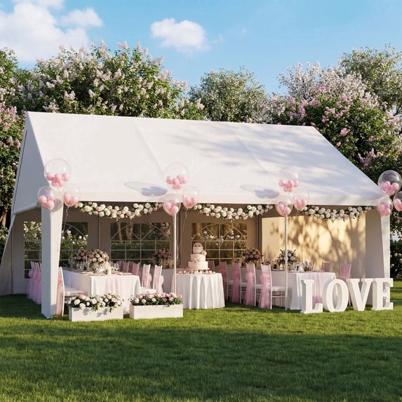 LAUSAINT HOME 20x20 ft Party Tent, Waterproof Heavy-Duty Event Shelter with Removable Sidewalls for Backyard Parties, Birthday & Camping