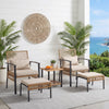 LAUSAINT HOME 5 Pieces Patio Furniture Set with Ottomans