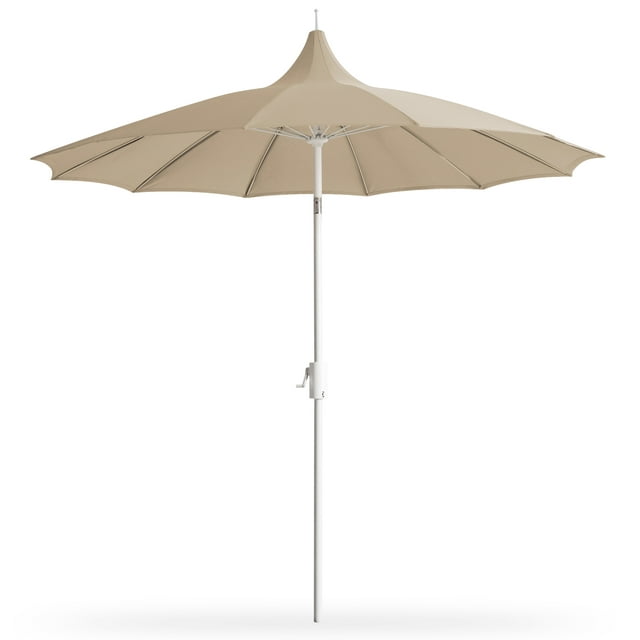 LAUSAINT HOME 9FT Patio Umbrella with 360° Rotation Design, Push Button Tilt & Easy Crank, Khaki