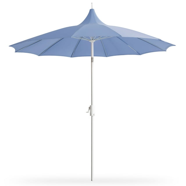 LAUSAINT HOME 9FT Patio Umbrella with 360° Rotation Design, Push Button Tilt & Easy Crank, Light Blue