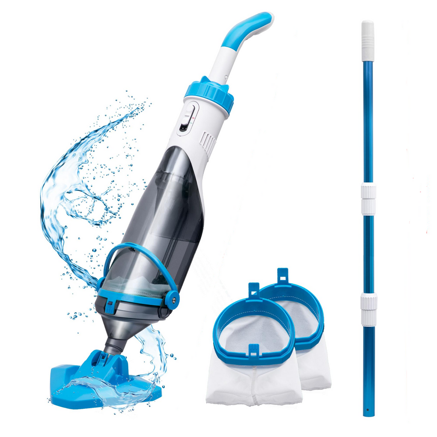Suntek Outdoor Cordless Pool Vacuum for Above Ground Pools, Handheld Rechargeable Pool Cleaner,2.0Ah Built-in Battery