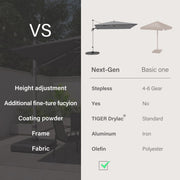LAUSAINT HOME 10FT Patio Umbrella, Outdoor Large Cantilever Umbrella with 360° Rotation, Gray