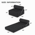 LAUSAINT HOME Folding Sofa Bed, 4-in-1 Convertible Sleeper Chair with Backrest Support and Soft Corduroy Fabric, Black