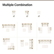 LAUSAINT HOME 6 Pieces Patio Conversation Set, Outdoor Sectional Wicker Sofa PE Rattan Furniture Set with Thick Cushions, Beige