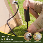 KAMEROUT Inflatable Tent 3 Person Glamping Tent with Easy Air Pump Setup, All-Weather Waterproof Oxford Luxury Blow Up Air Camping Tent with Mesh Window, Inflatable House, Khaki