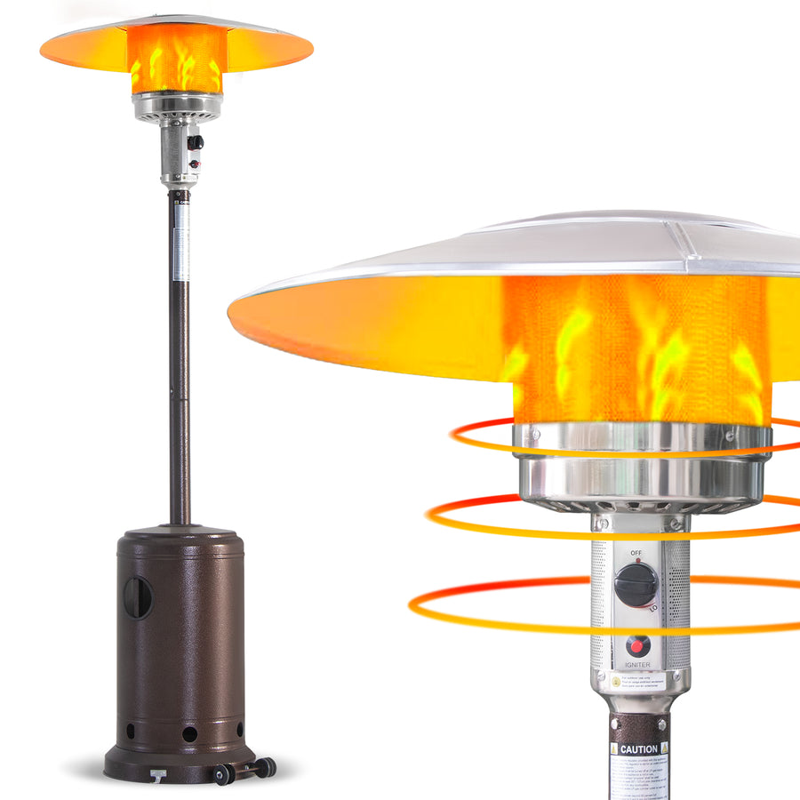 Garden Patio Heater 48000 BTU with Wheels, Fast Heating Propane Gas Heater