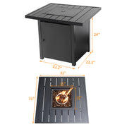 Gas Propane Fire Pit Table with Fire Beads, 40000BTU Outdoor Auto-Ignition Fire Table