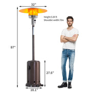 Garden Patio Heater 48000 BTU with Wheels, Fast Heating Propane Gas Heater