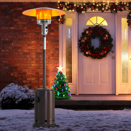 Garden Patio Heater 48000 BTU with Wheels, Fast Heating Propane Gas Heater