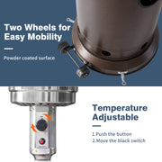 Garden Patio Heater 48000 BTU with Wheels, Fast Heating Propane Gas Heater
