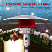 Garden Patio Heater 48000 BTU with Wheels, Fast Heating Propane Gas Heater