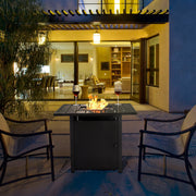 Gas Propane Fire Pit Table with Fire Beads, 40000BTU Outdoor Auto-Ignition Fire Table
