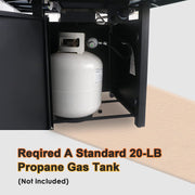 Gas Propane Fire Pit Table with Fire Beads, 40000BTU Outdoor Auto-Ignition Fire Table