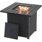 Gas Propane Fire Pit Table with Fire Beads, 40000BTU Outdoor Auto-Ignition Fire Table